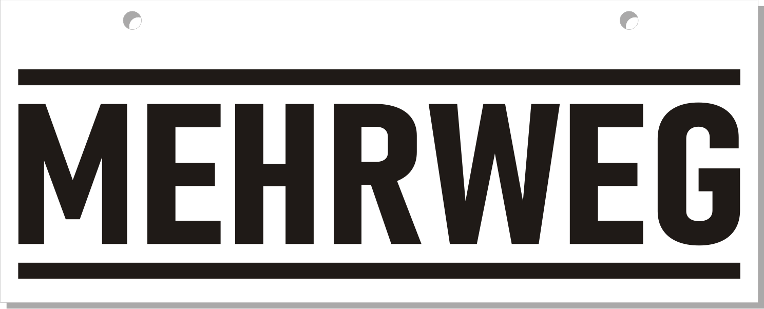 Mehrweg-Schild 250mm (§32 VerpackG), mit Lochung