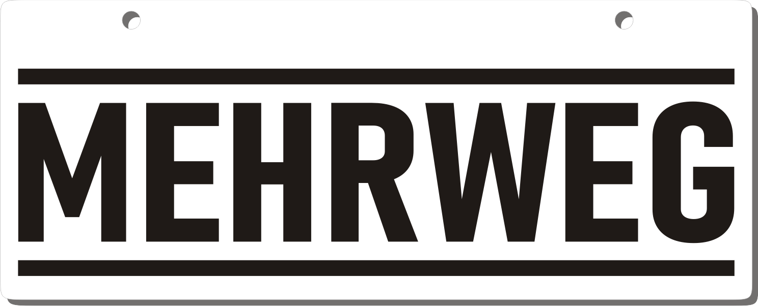 Mehrweg-Schild 250mm (§32 VerpackG), mit Lochung, gerundete Ecken