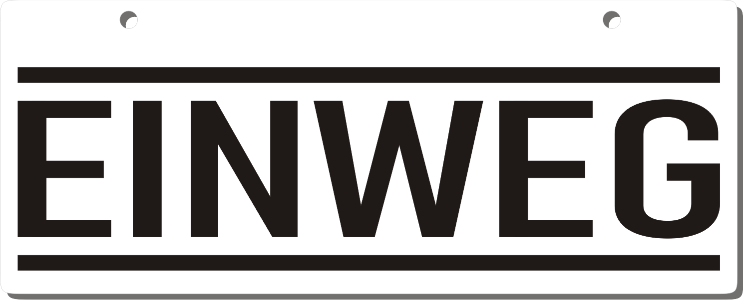 Einweg-Schild 250mm (§32 VerpackG), mit Lochung, gerundete Ecken