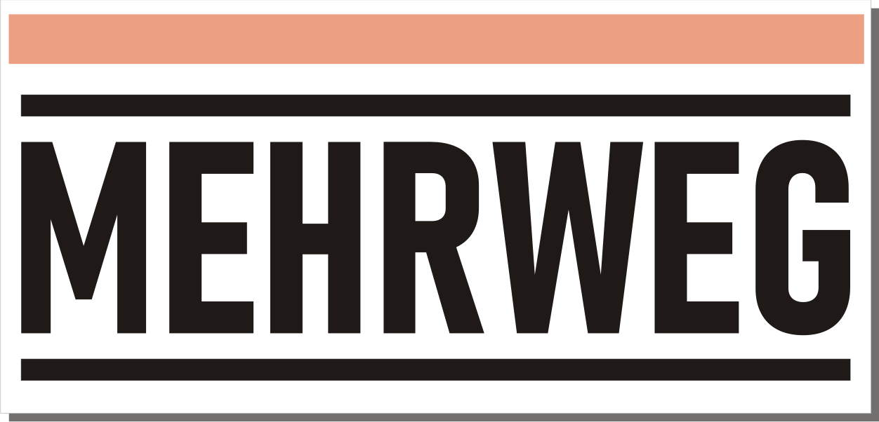 Mehrweg-Schild 210mm (§32 VerpackG), mit doppelseitigem Klebeband